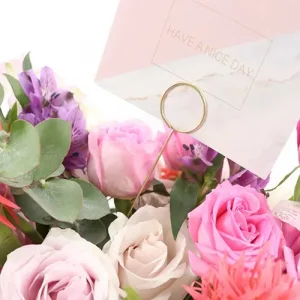 Sample Metal Round Floral Card Holder