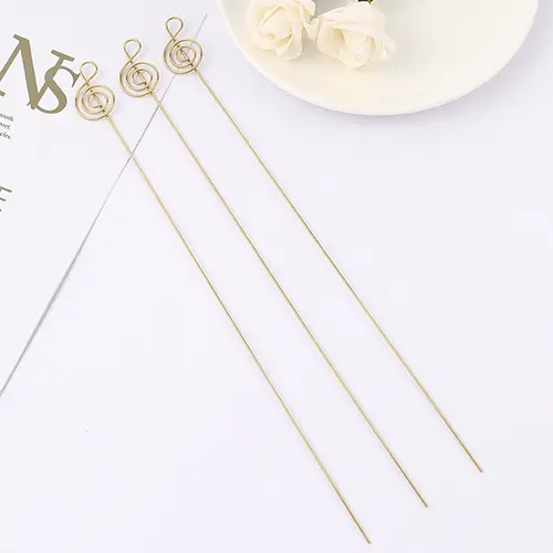 Music Note Metal Gold Floral Picks Card Holders (Pack of 10pcs)