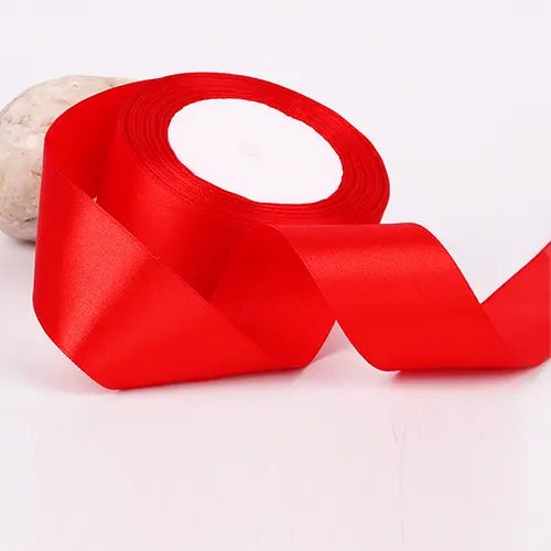 Red 1 1/2 inch Single Face Satin Ribbon 25 yards