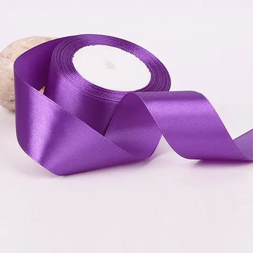 Purple 1 1/2 inch Single Face Satin Ribbon 25 yards