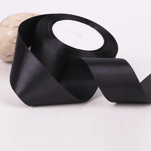 Black Single Face Satin Ribbon