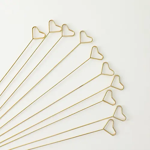 Golden Heart Wire Card Holder Pack of 10pcs