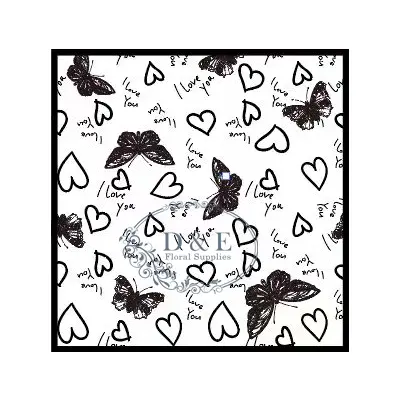 Black and White Love Butterfly Wrapping Paper