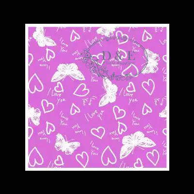 Hot Pink and White Love Butterfly Wrapping Paper