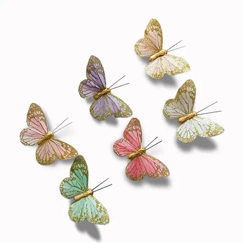 Assorted Color Butterflies with Glitter