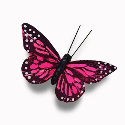 3 Inches Hot Pink Decoration Butterflies