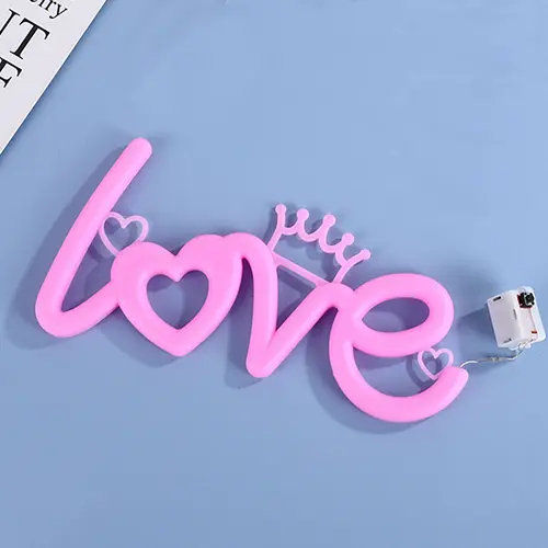 Large Valentine’s Day Pink ‘Love’ LED Neon Lights with 3 Mode