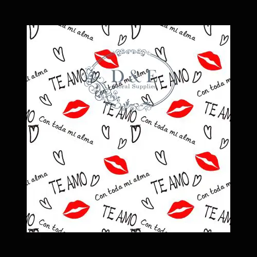 White Te Amo Love Wrapping Paper