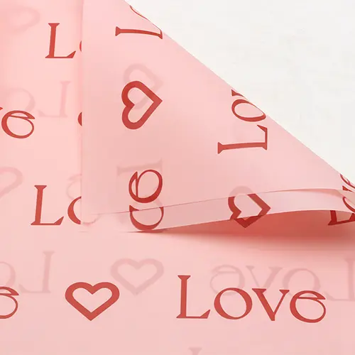 Pink Love Valentine's Flower Wrapping Paper