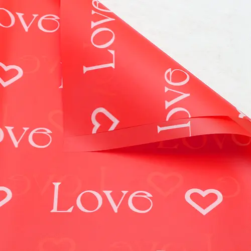 Red Love Valentine's Flower Wrapping Paper