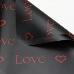 black-love-valentines-flower-wrapping-paper
