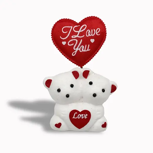 White I Love You Romantic Valentine’s Foam Bears Pack of 12pcs