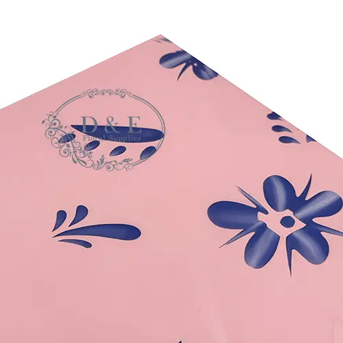 Waterproof Pink and Blue Floral Wrapping Paper (Pack of 20)