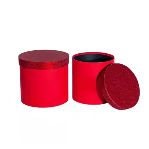 Red Round Flower Box – Set of Two