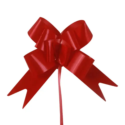 Red pull bow for floral arrangements