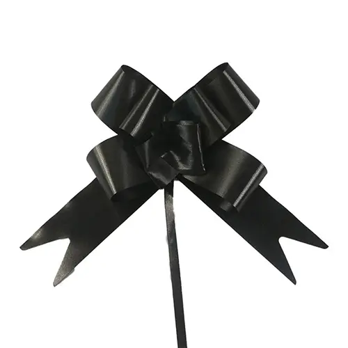 Black pull bow for bouquets and gift wrapping