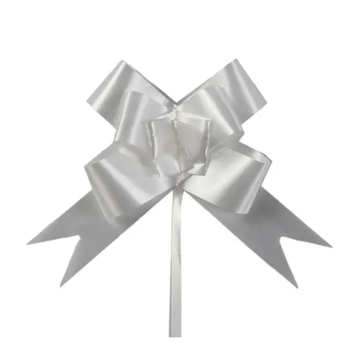White Pull Bow – 3.5” Diameter | Florist Decoration