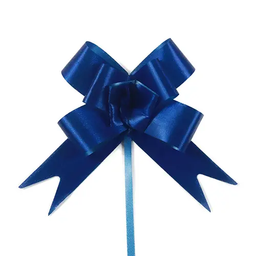 Dark blue pull bow for bouquets and gift wrapping