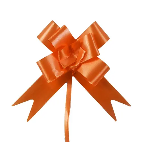 Orange pull bow for bouquets and gift wrapping