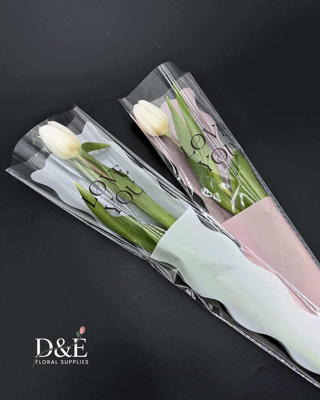 Single rose sleeves love you printed floral packaging