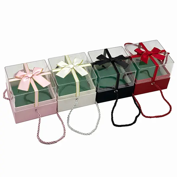 Mini Square PVC Flower Box with Foam – 4 Colors | D&E Floral Supplies | 1826-6